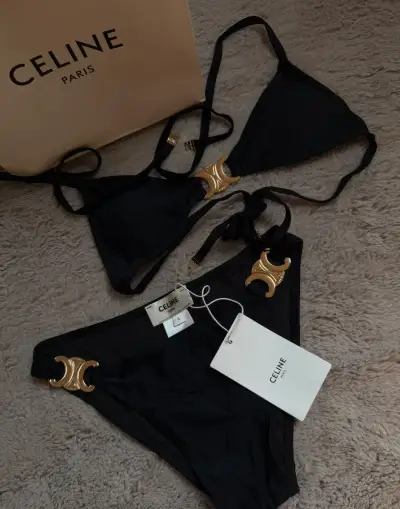 Černé plavky Celine se zlatými detaily