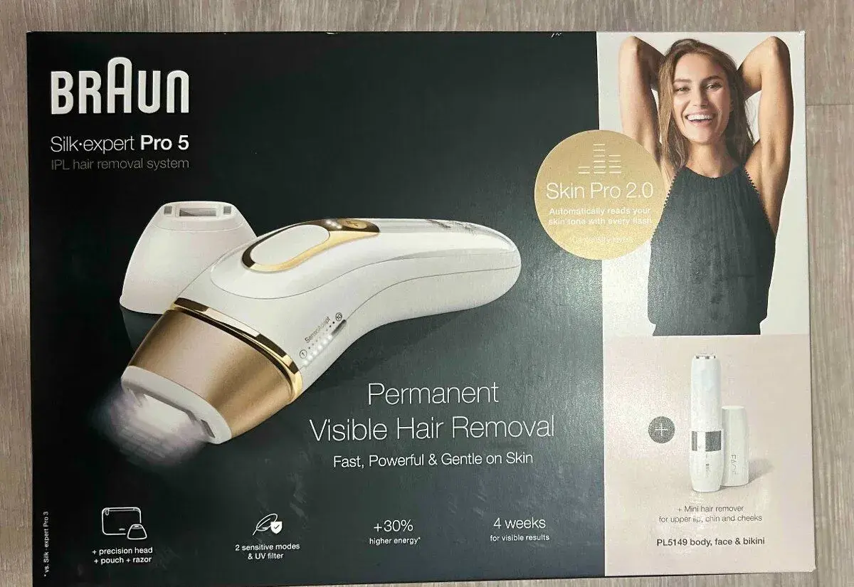 Braun IPL Silk expert Pro 5 + face hair remover