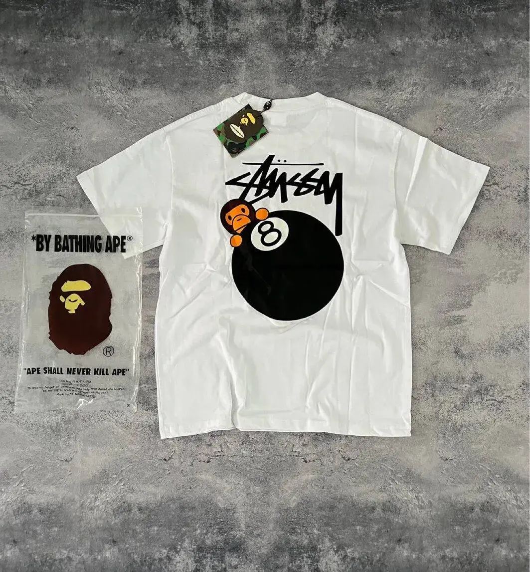 bape tricko x stussy