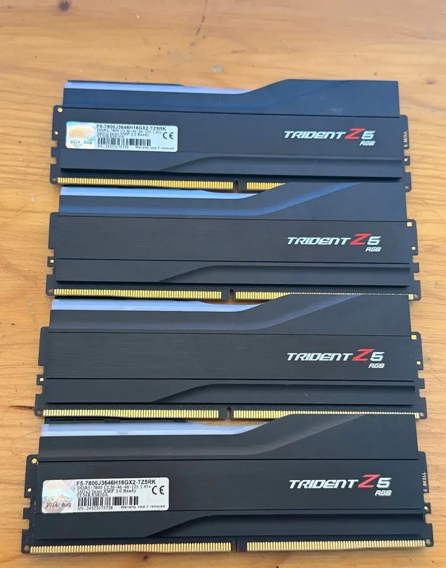 G.SKILL 64GB KIT DDR5 7800MHz CL36 Trident Z5 RGB Black