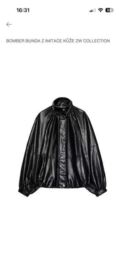 Dámská koženková bomber bunda zn. Zara vel. S-L