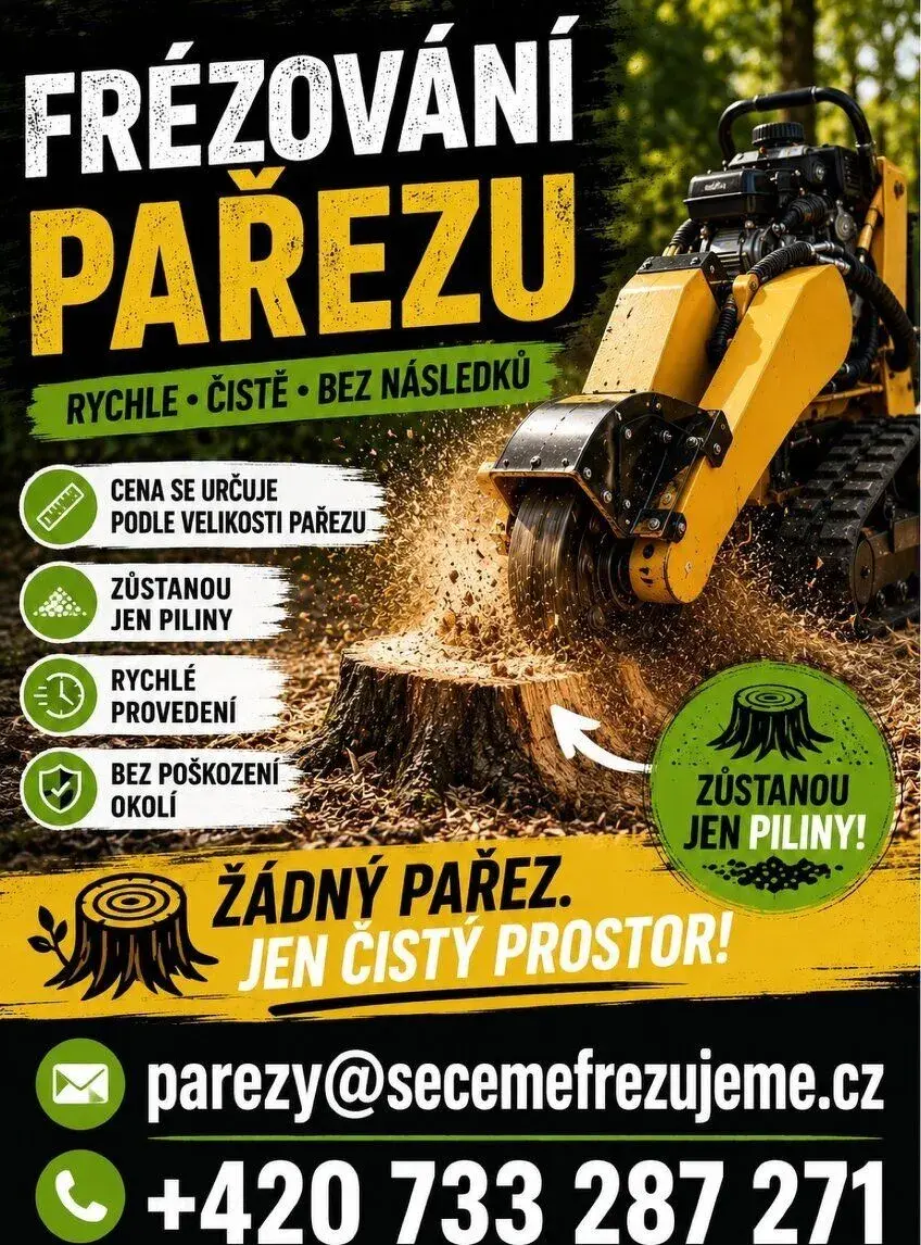 Frézování pařezů Zlínsko