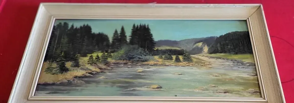 36 | Lesní vodní krajina se skalnatým břehem