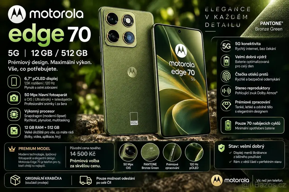 Motorola Edge 70 5G – 12/512 GB | Prémiový model