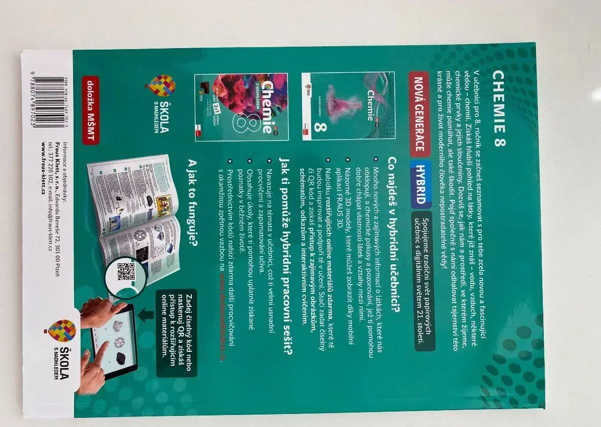 Hybridní učebnici Chemie 8 – Nová generaceia, naklada