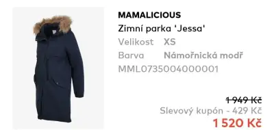 Těhotenský kabát / parka vel. XS