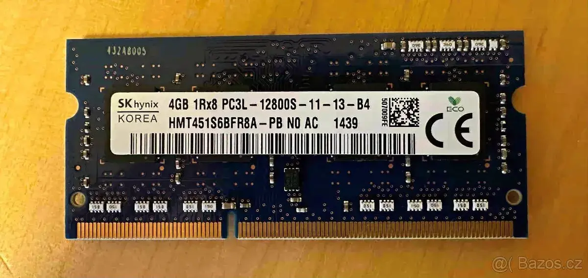 RAM SK Hynix DDR3 4GB 1600MHz PC3L-12800S Single Rank SODIMM