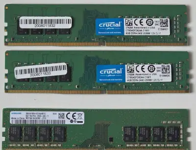2x8GB DDR4 2400 a 1x8GB DDR4 2666MHz
