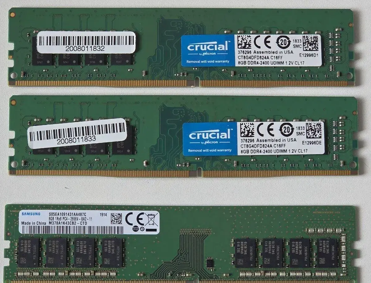 2x8GB DDR4 2400 a 1x8GB DDR4 2666MHz