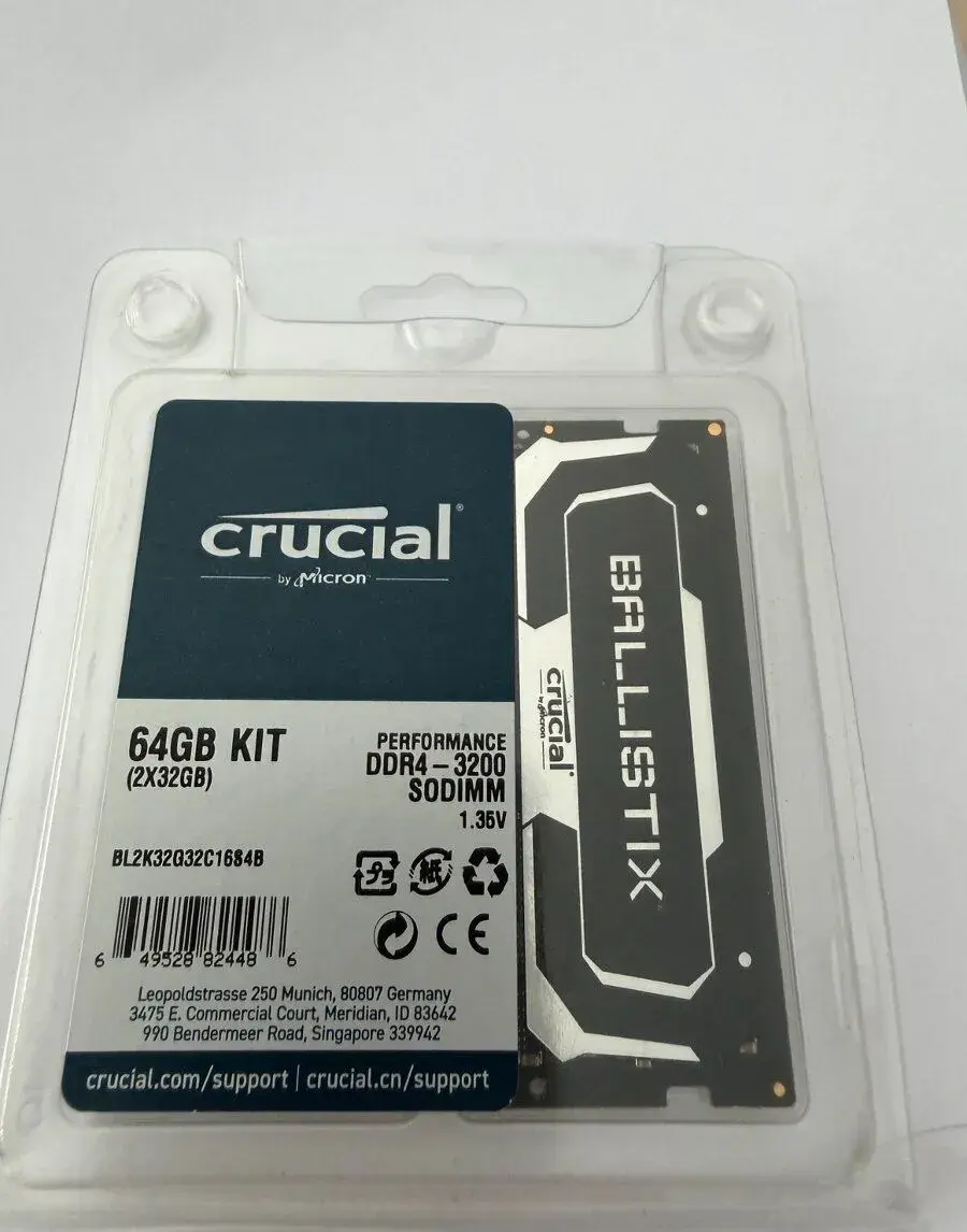 Crucial Ballistix SODIMM DDR4 64GB (2x32GB) 3200MHz CL16 BL2