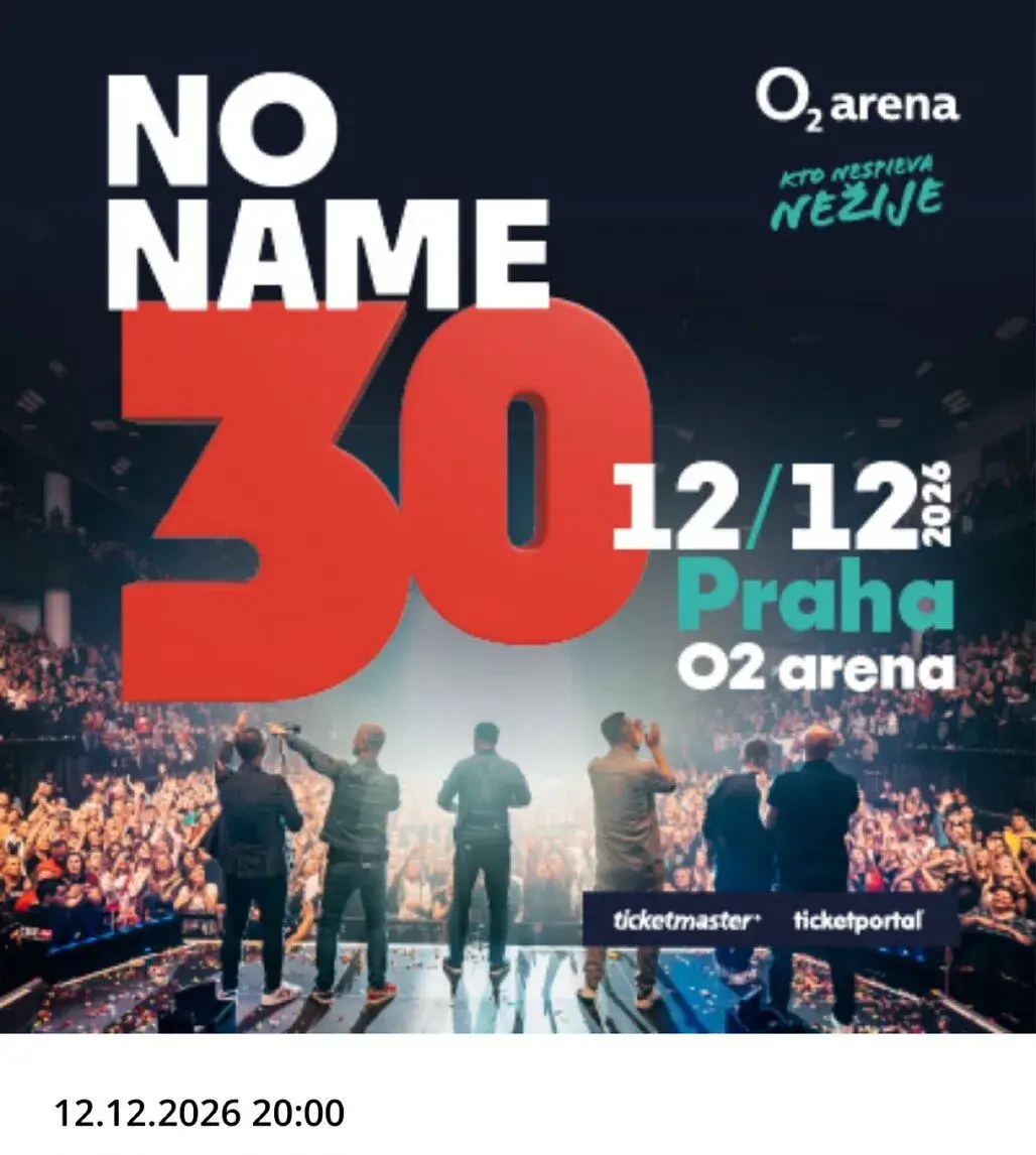 NO NAME 30, VIP KLUBOVÉ PATRO, 12.12.2026 O2 ARENA