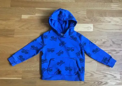 Modrá mikina náklaďáky kapuce 98/104 H&M
