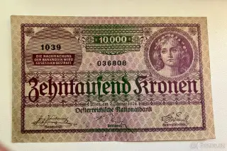 Rakouská bankovka 10 000 Kronen 1924
