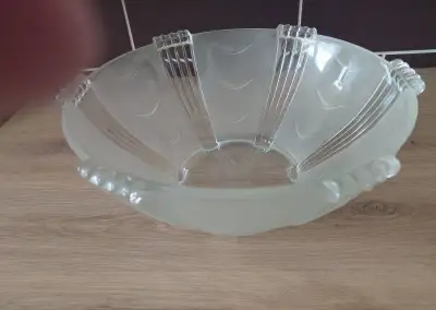 Retro mísa z čirého skla ART DECO