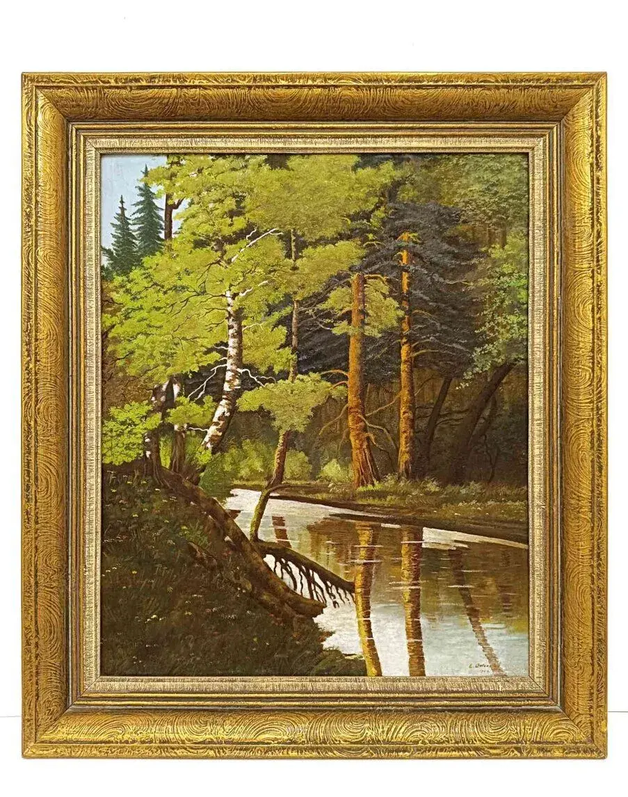 obraz L. Oderský, Sázava 1958, olej plátno 62x72