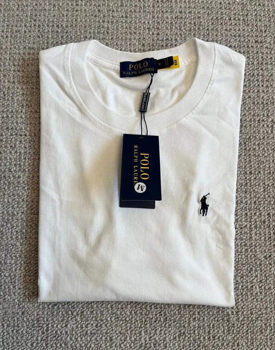 Polo Ralph Lauren tričko bílé s černým logem – vel. M
