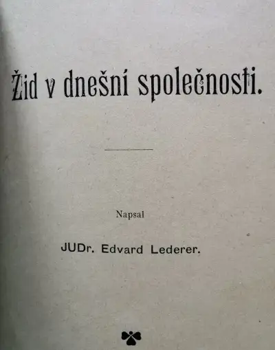 ŽID V DNEŠNÍ SPOLEČNOSTI Edvard LEDERER