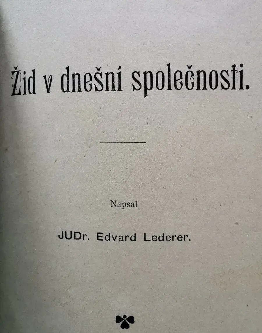 ŽID V DNEŠNÍ SPOLEČNOSTI Edvard LEDERER