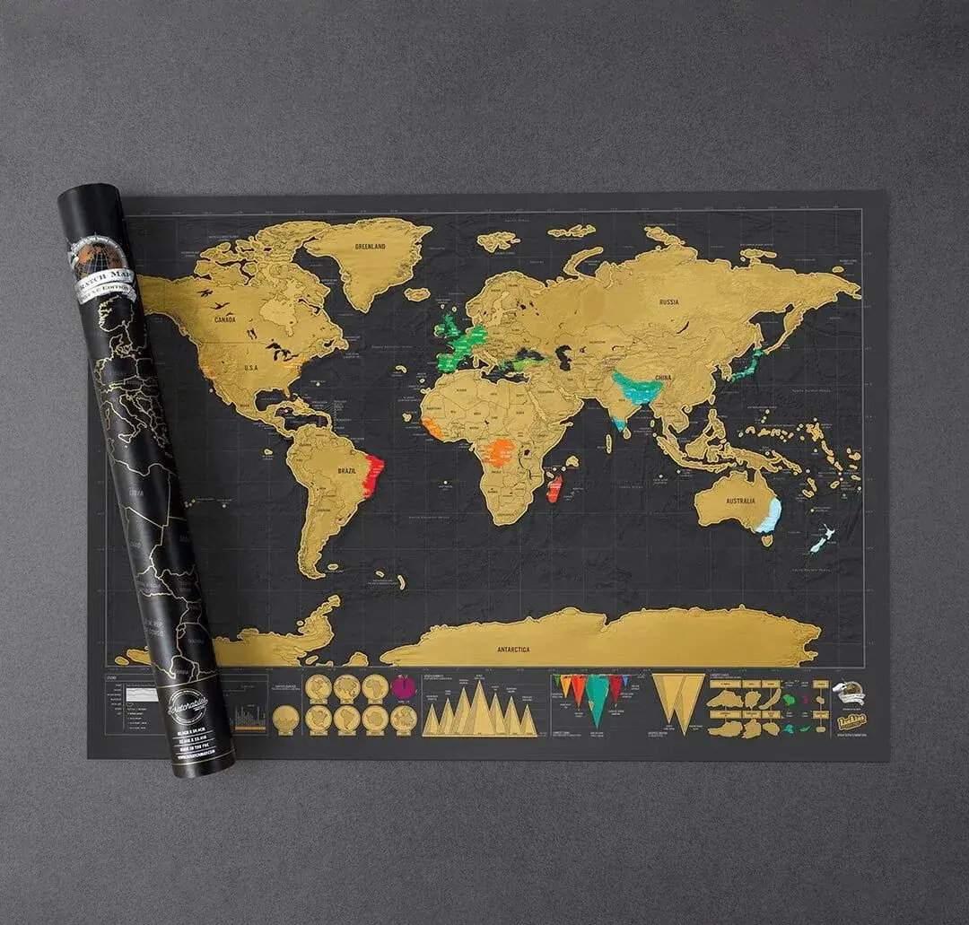 Stírací mapa Deluxe 82x59 v tubuse