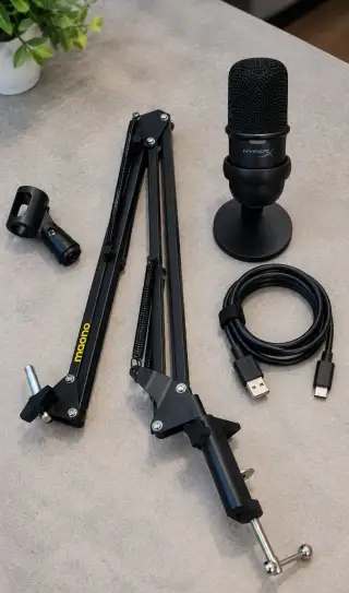 HyperX SoloCast + rameno Maono + USB kabel