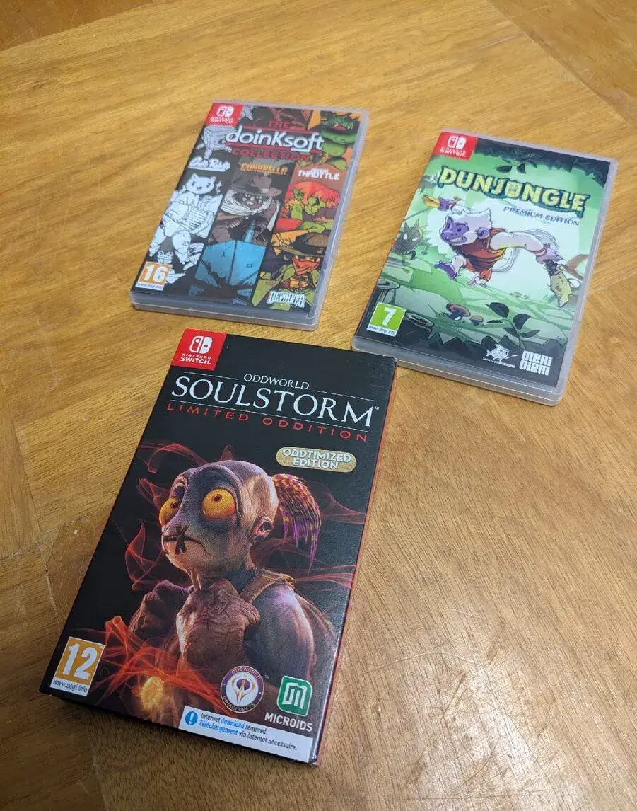 3 hry Nintendo Switch – Oddworld, Dunjungle, Doinksoft