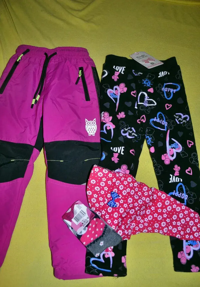 nový dívčí set v.104-zimní oteplené kalhoty,otepl.legíny.