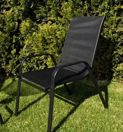 Zahradní židle GARDLOV MAXY – černá, stohovatelná