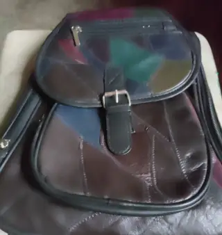 Kožený patchwork nový batoh + peněženka