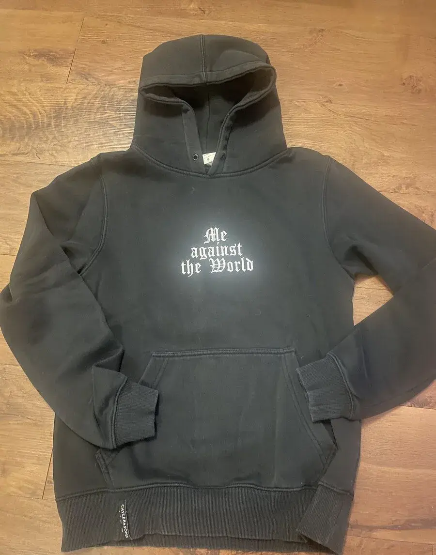 Bavlněná černá mikina s kapucí (S)