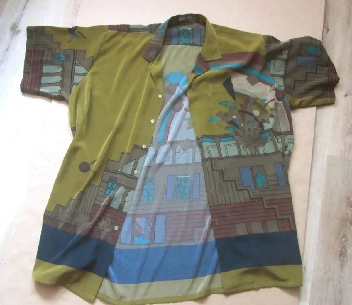Vintage 80s/90s hodně velká dlouhá košile, potisk